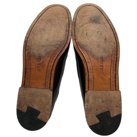 Cole Haan Mens Moccasin Tasseled Slip On Loafer 10D Dress Shoes Burgundy Leather - Picture 12 of 12